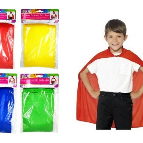 Coloured Costume Kids Party Cape - 1 Piece Assorted - Dollars and Sense