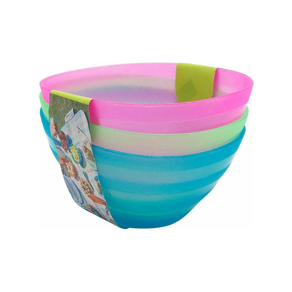 Plastic Reusable Coloured Bowls - 3 Pack 1 Piece - Dollars and Sense