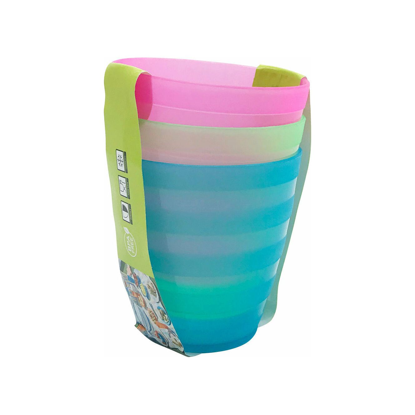 Plastic Reusable Coloured Cups - 3 Pack 1 Piece - Dollars and Sense
