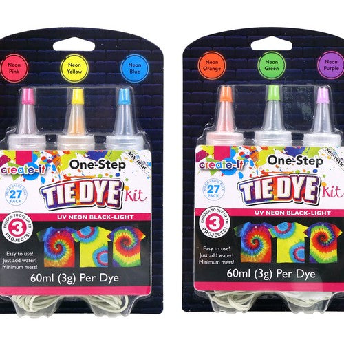 Tie Dye Kit UV Neon Series - 60ml 3 Pack 1 Piece Assorted - Dollars and Sense