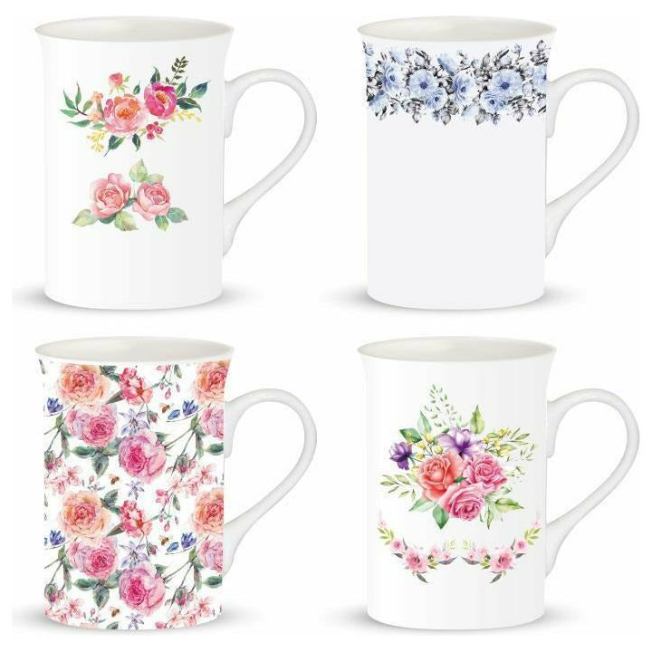 Coffee Mug New Bone Traditional English Floral Series 2 - Assorted Designs - Dollars and Sense