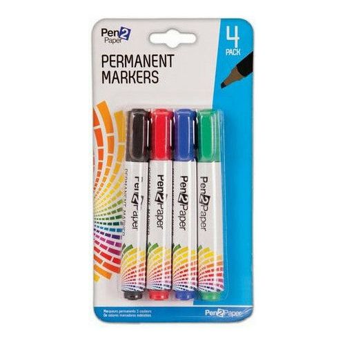 Permanent Markers Mixed - 4 Pack - Dollars and Sense