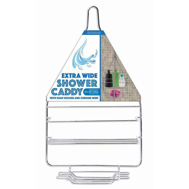 Shower Caddy Chrome 10x25x44cm - Dollars and Sense