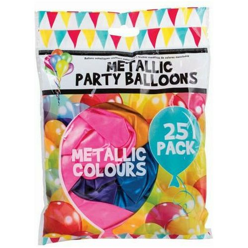 Metallic Party Balloons Mixed Colours - 25 Pack - Dollars and Sense