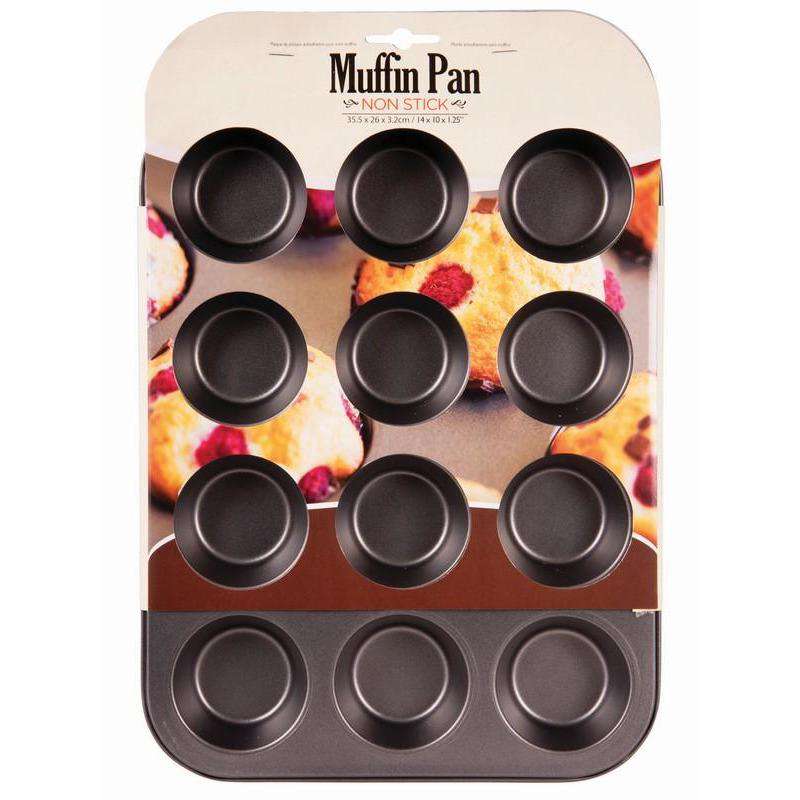 Non Stick Muffin Pan 12 Cup 35.5x26x3.2cm - Dollars and Sense