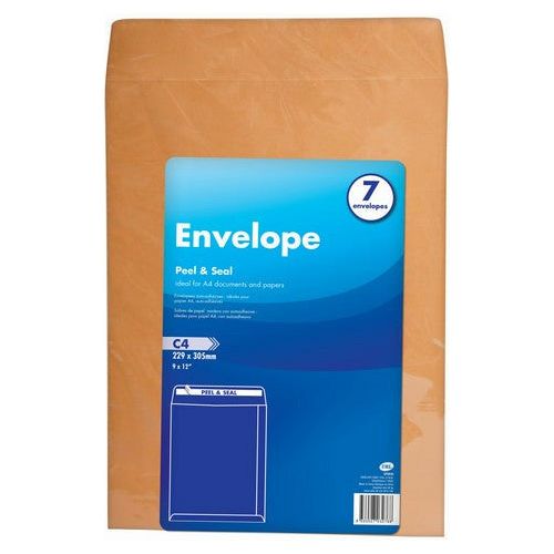 Envelope Peel and Seal C4 - 229x305mm 7 Pack - Dollars and Sense