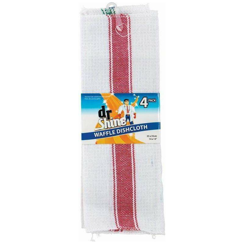 Dr Shine Waffle Dishcloth 4 Pk - Dollars and Sense