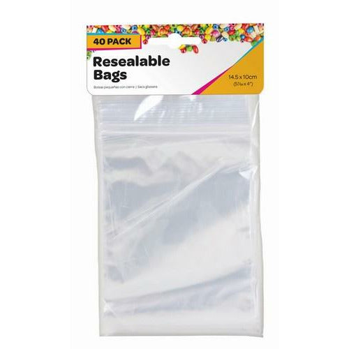 Re Sealable Bags 14x10cm 40Pk Default Title