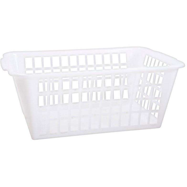 White Plastic Utility Basket 25x37x14cm - Dollars and Sense