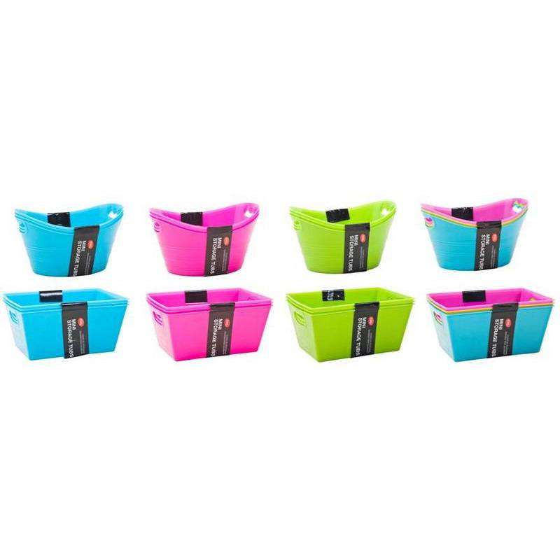 Storage Tubs Mini 2 Asstd 3Pk - Dollars and Sense