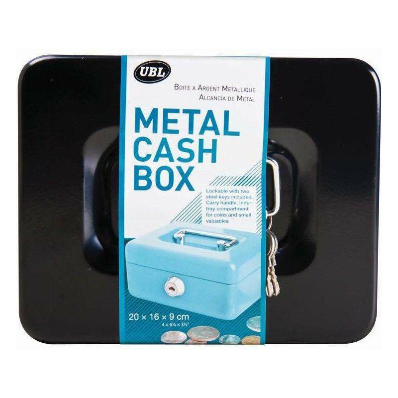 Cash Box with Tray Metal - Dollars and Sense