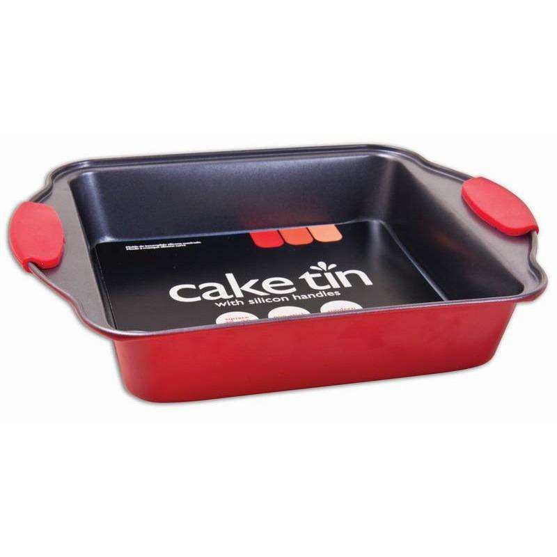 Square Cake Pan with Silicon Handles - Dollars and Sense