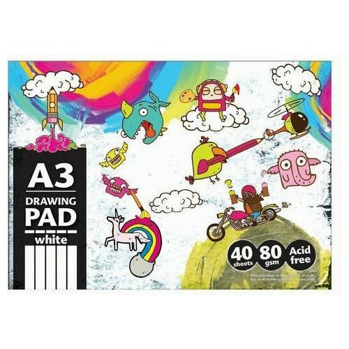 A3 Drawing Pad White - 40 Sheets 80gsm - Dollars and Sense