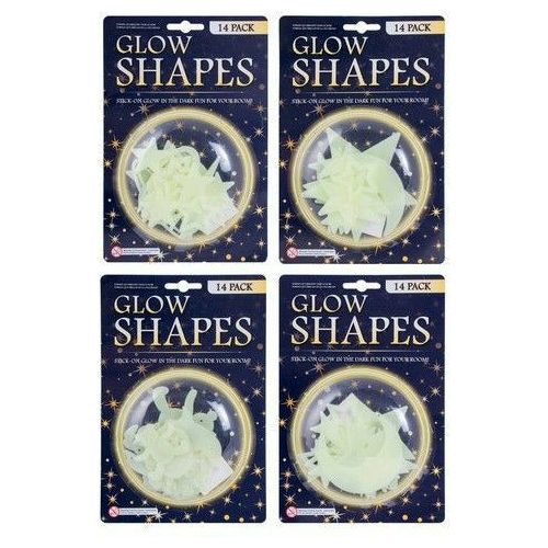 Glow In The Dark Shapes - 14 Piece Assorted - Dollars and Sense