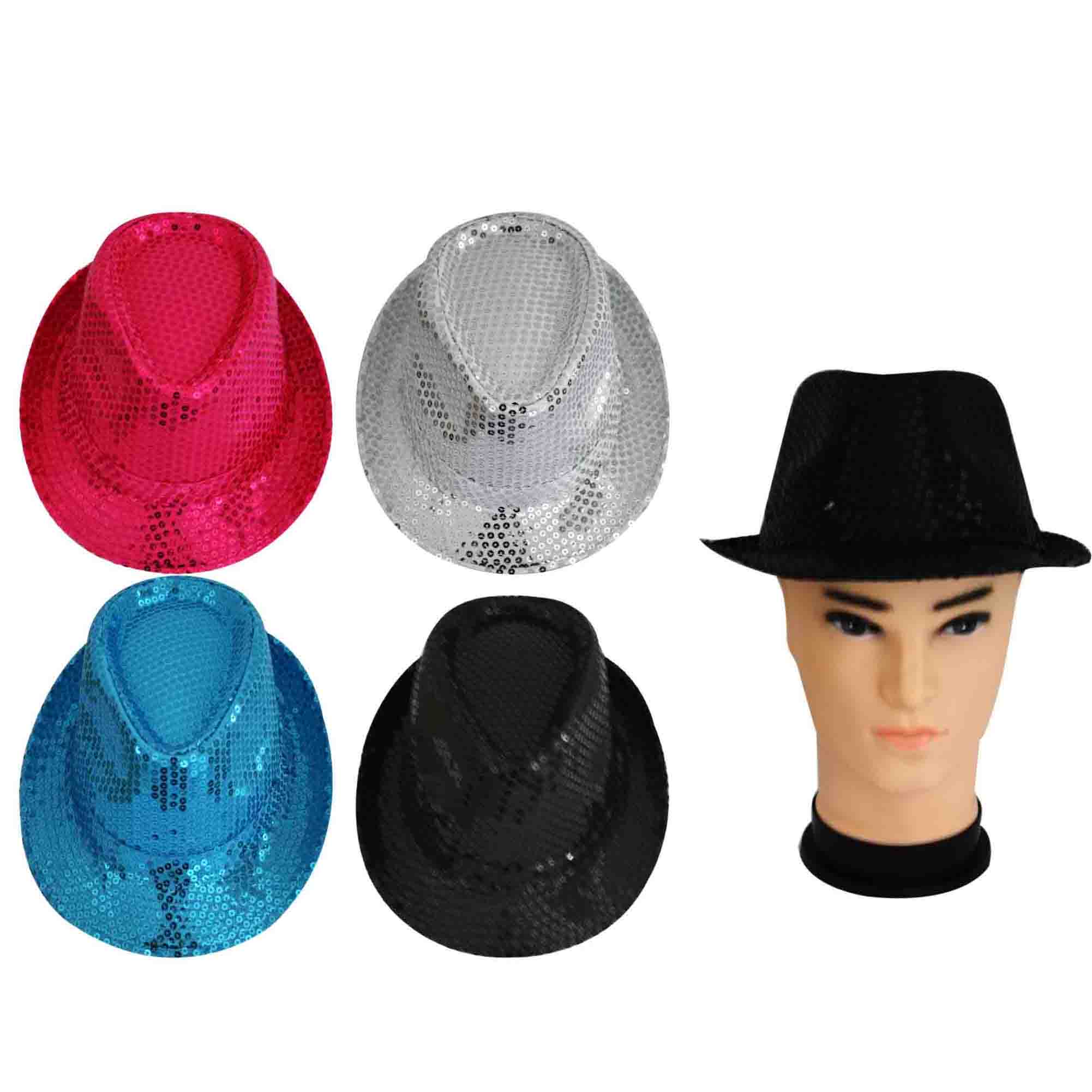 Sequin Gangster Hat Adult - 1 Piece Assorted - Dollars and Sense