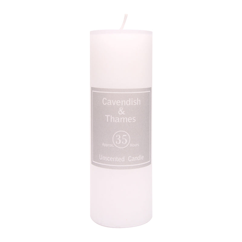 Unscented White Pillar Candle - 1 Piece - Dollars and Sense