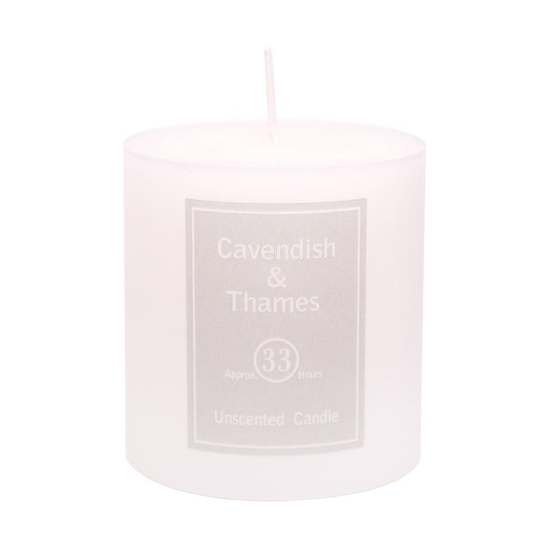 Unscented White Pillar Candle - Dollars and Sense