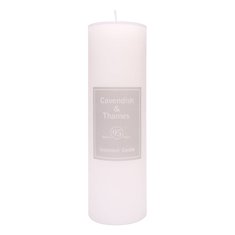 Unscented White Pillar Candle - Dollars and Sense