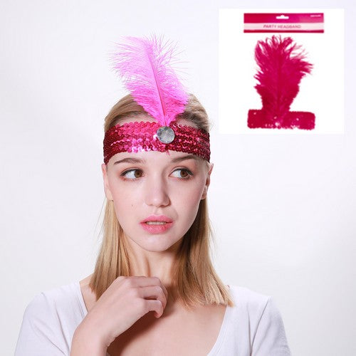 Flapper Headband Pink - 1 Piece - Dollars and Sense