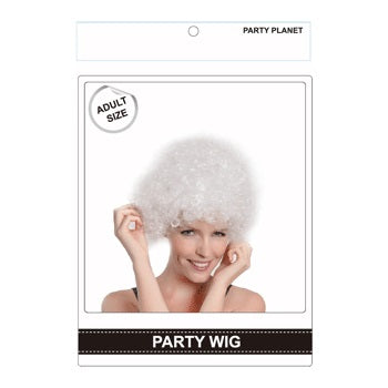 Party Wig White Afro - 1 Piece - Dollars and Sense
