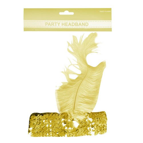 Flapper Party Headband Yellow - Dollars and Sense