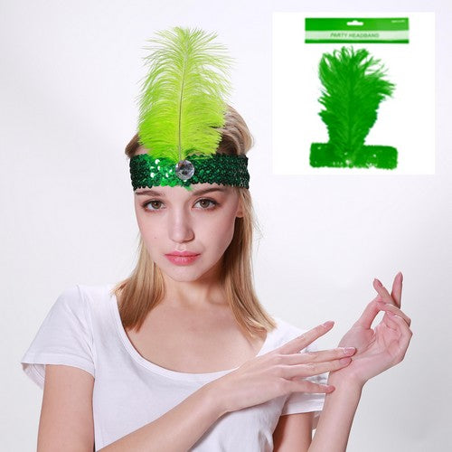 Flapper Headband Green - 1 Piece - Dollars and Sense