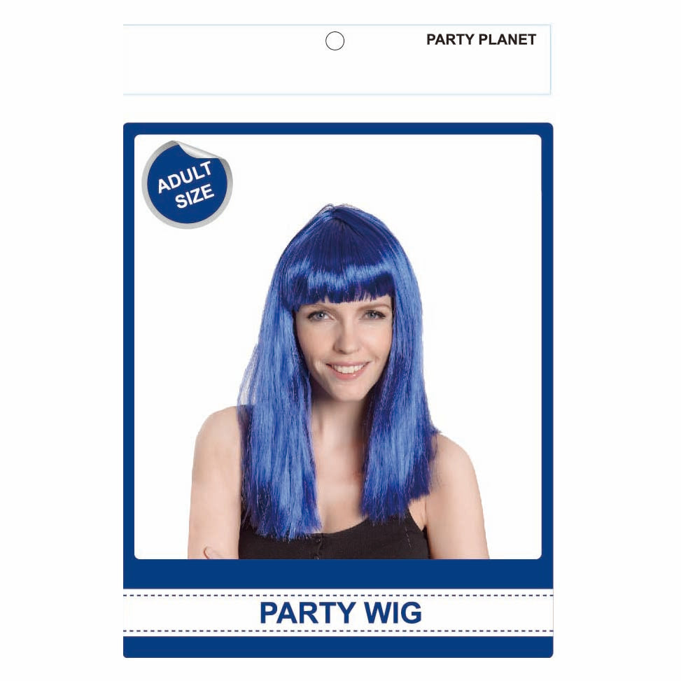 Party Wig Blue Long - 1 Piece - Dollars and Sense