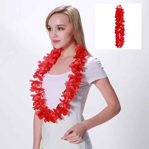 Hawaiian Flower Lei Red - 1 Piece - Dollars and Sense