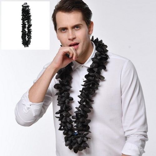 Hawaiian Flower Lei Black - 1 Piece - Dollars and Sense