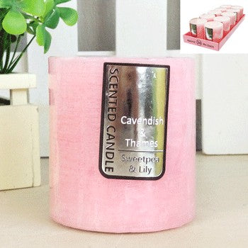 Pink Rustic Scented Candle - Sweetpea and Lily 7x7.5cm Default Title