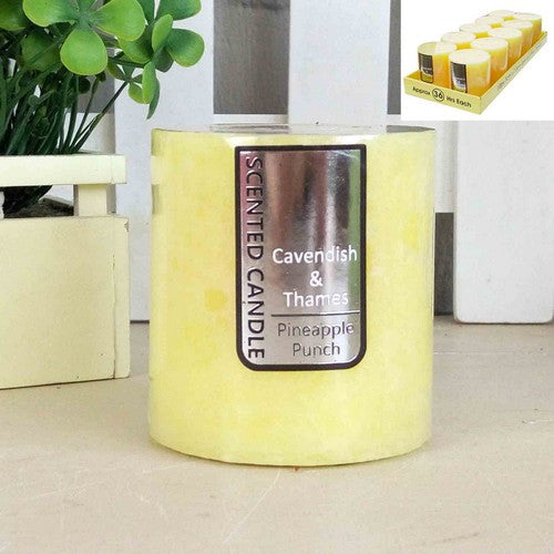 Yellow Rustic Scented Candle - Pineapple Punch 7x7.5cm Default Title