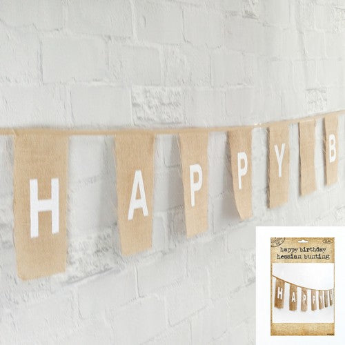 Bunting Decoration Hessian Happy Birthday - 1 Piece - Dollars and Sense