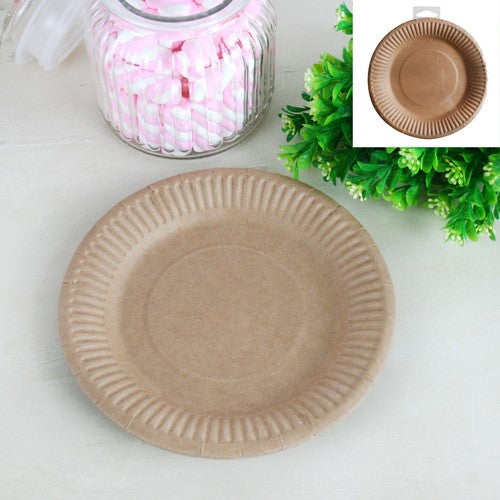 Kraft Paper Plates - 18cm 12 Pack 1 Piece - Dollars and Sense