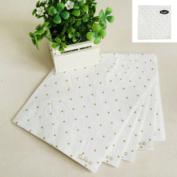 Napkins Gold Polka Dot - 20 Pack 1 Piece - Dollars and Sense