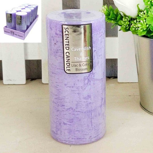 Purple Rustic Scented Candle - Lilac and Cotton Blossom 7x15cm Default Title