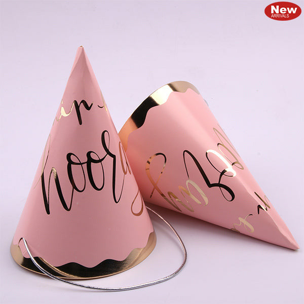 Party Hats Luxe Pink - 4 Pack 1 Piece - Dollars and Sense