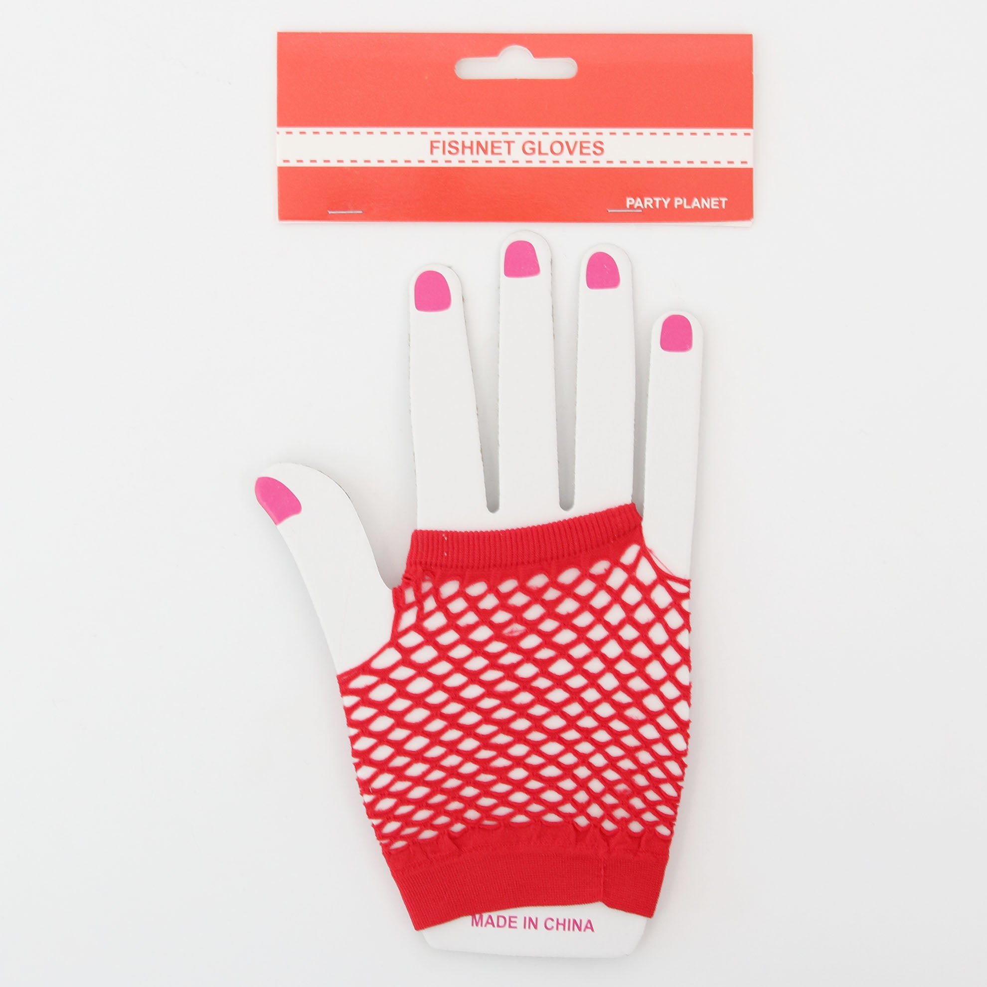 Fishnet Gloves Red - 1 Pair - Dollars and Sense
