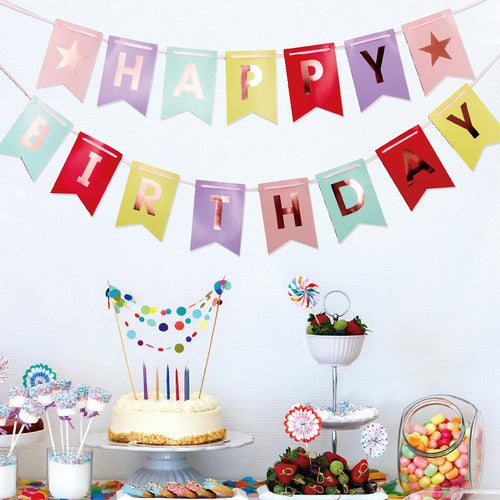 Rainbow Birthday Bunting - 1 Piece - Dollars and Sense