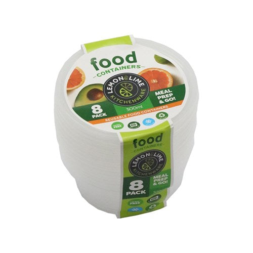 Reusable Round Food Containers - 300ml 8Pk - Dollars and Sense