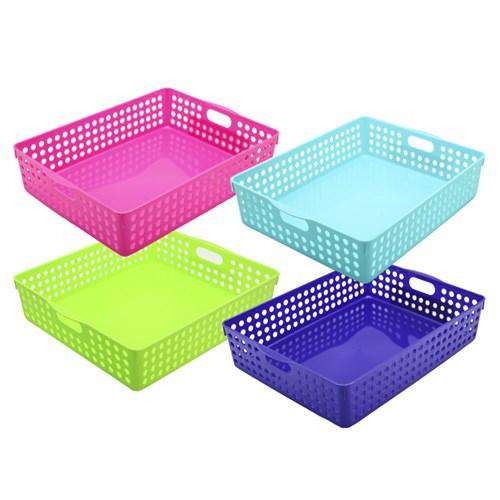 Mode Neon Basket Assorted Colours  35X25X7cm Only pink avail - Dollars and Sense