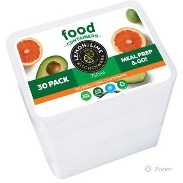 Reusable Food Containers 750ml 30Pk - Dollars and Sense