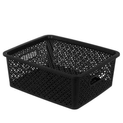 Medallion Basket with Lid 14.5L 4 Assorted Colours - Dollars and Sense