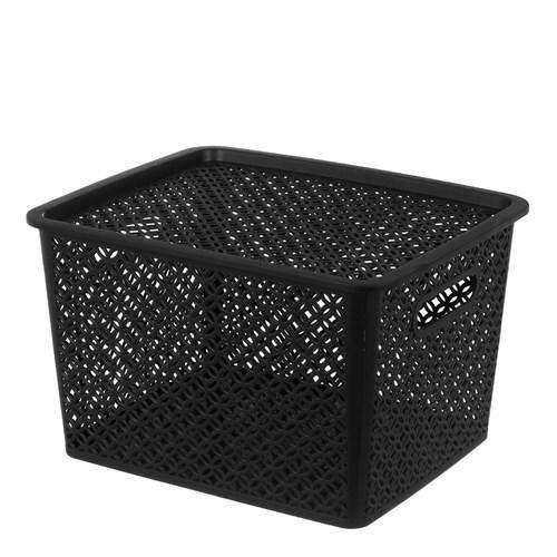 Medallion Basket with Lid 19L 4 Assorted Colours - Dollars and Sense