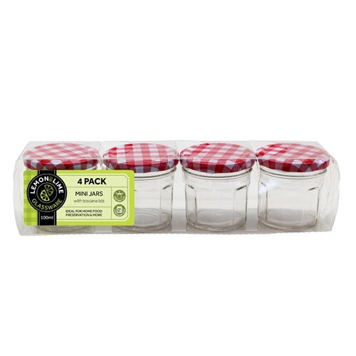 Toscana Glass Conserve Jars 100ml 4Pk - Dollars and Sense