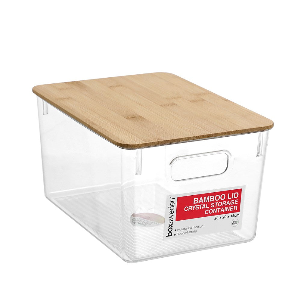 Crystal Encore Container Bamboo Lid - Dollars and Sense