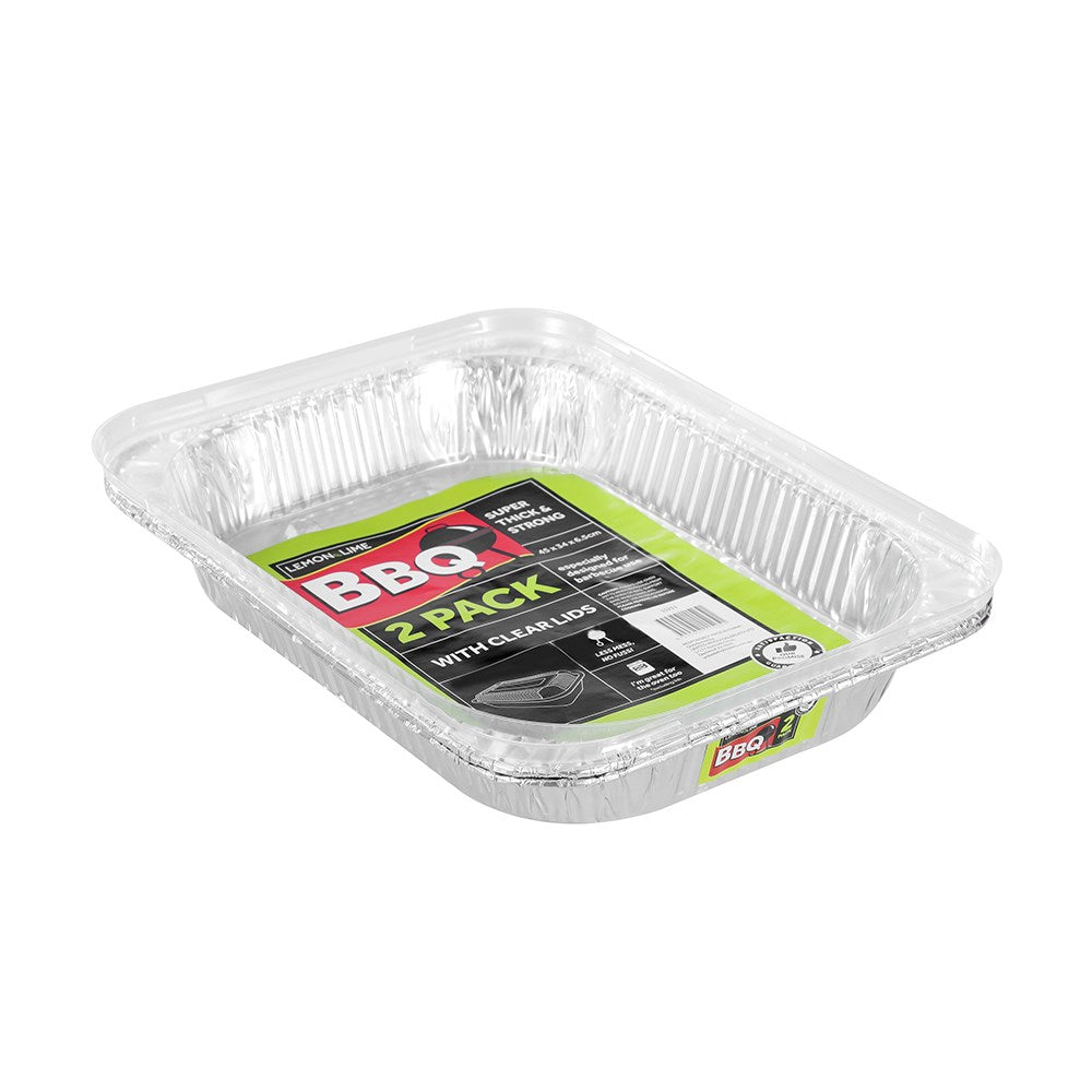 Foil Tray Large with Plastic Lid - Dollars and Sense