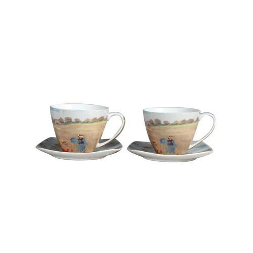 Monet Poppies 2 Cups and 2 Saucer Porcelain Set Gift Box 250ml Default Title