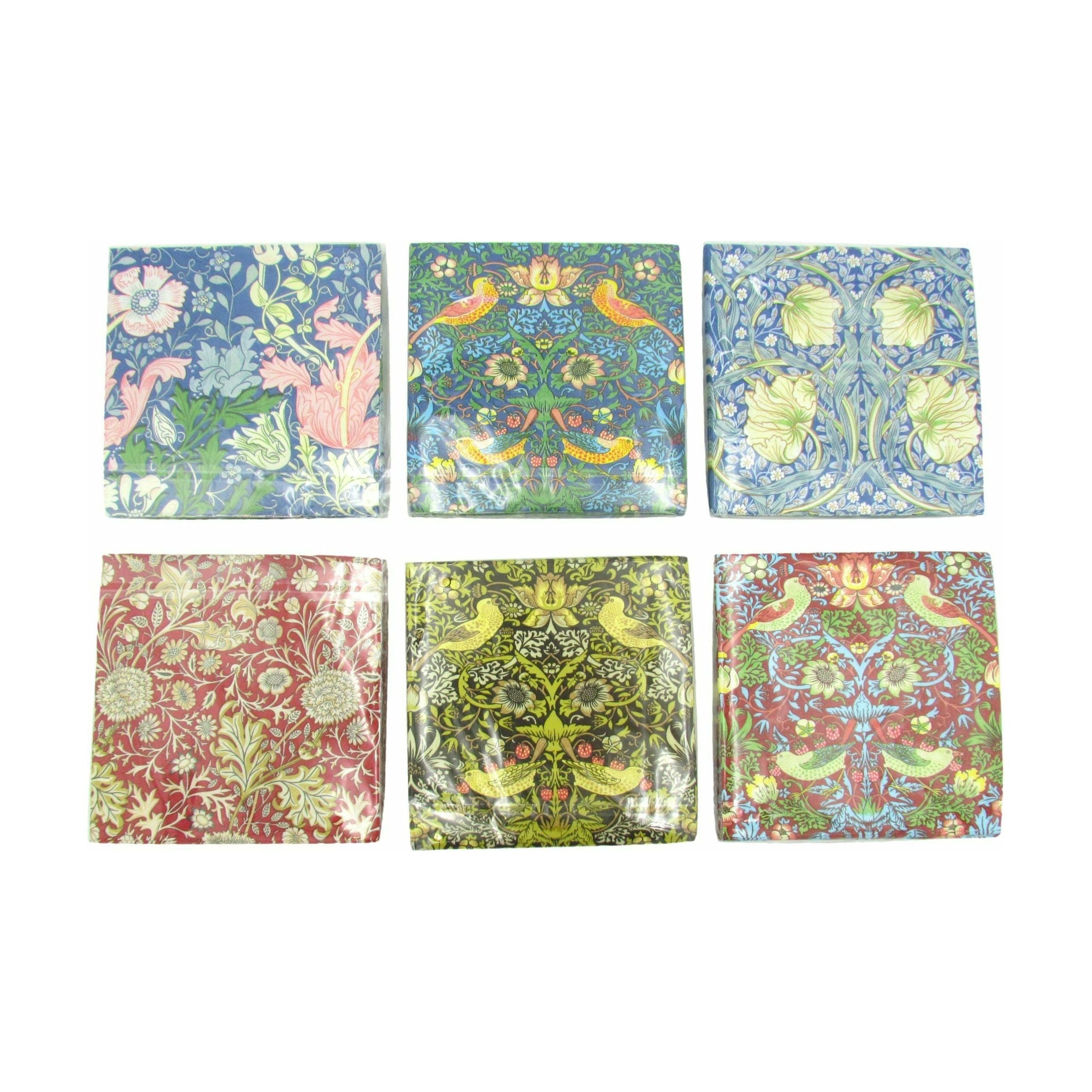 William Morris Napkins - 33x33cm 20 Pack Assorted - Dollars and Sense