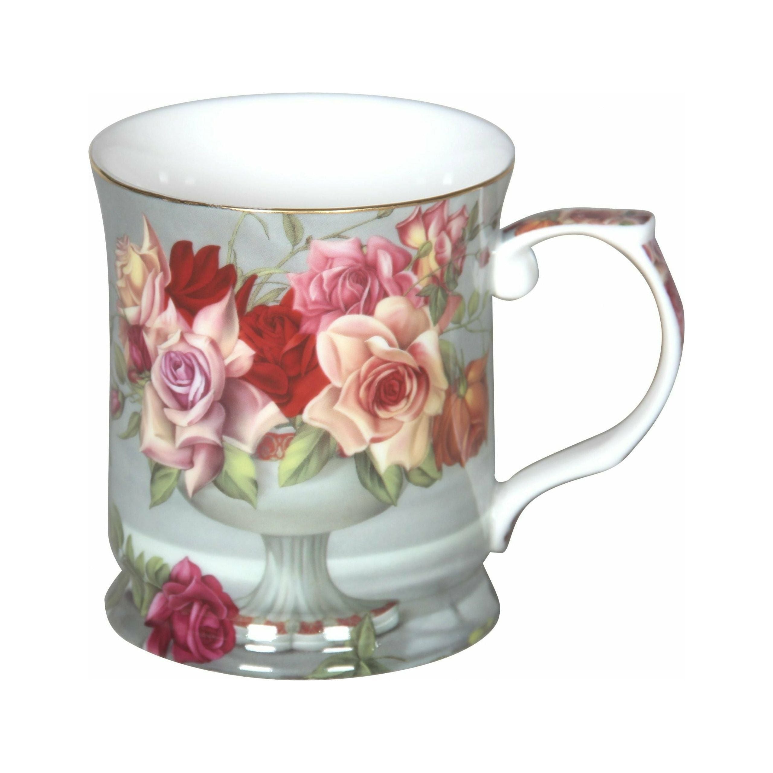 Serenity Rose Fine Bone China Gold Rim Mug
