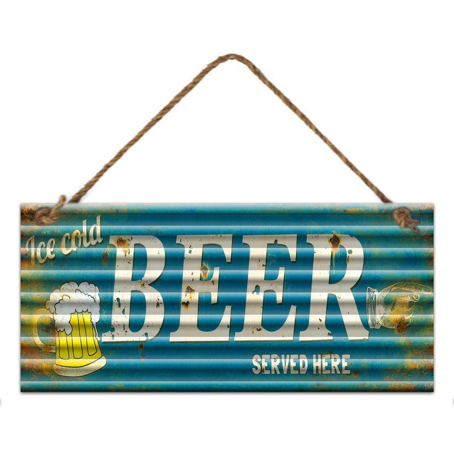 Corrugated Metal Beer Wall Hanging Plaque - Dollars and Sense